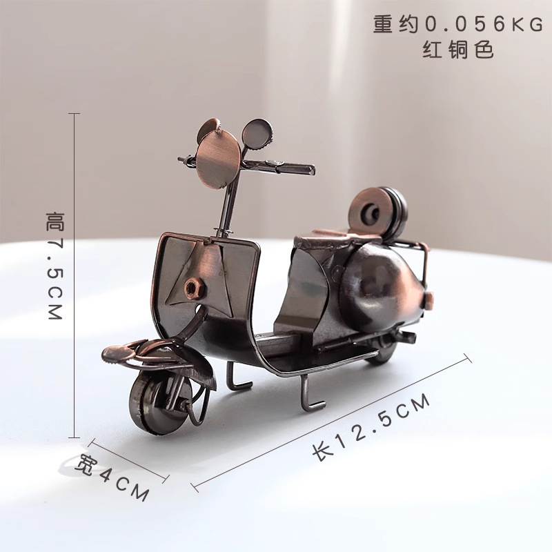 Motocicleta de hierro forjado modelo de locomotora de metal moderno escritorio pequeño decoración de armario de vinos decoración de armario de televisión