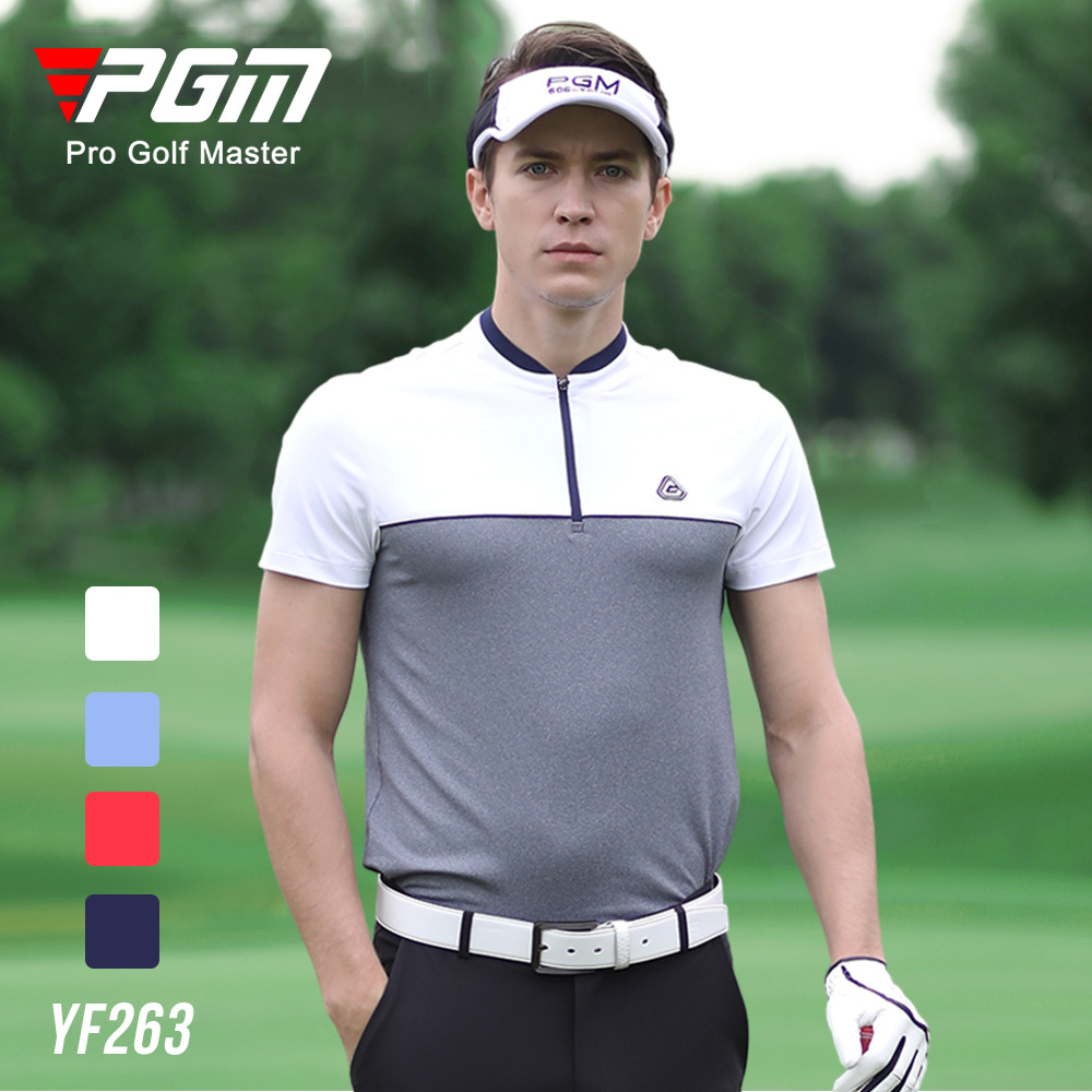 Áo thun golf nam ngắn tay thoáng khí nhanh khô — YF255-Đỏ Trắng, YF247-Áo màu xanh navy xám, YF263 ngắn tay trắng xám, YF255-Trắng Đen