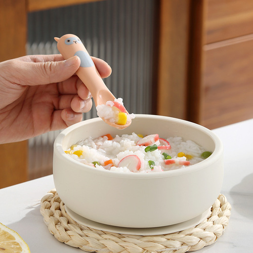 Cartoon Food-Grade Silicone Baby Spoon Soft Spoon Household Baby Newborn Water Feeding Spoons Children's Snack Spoons