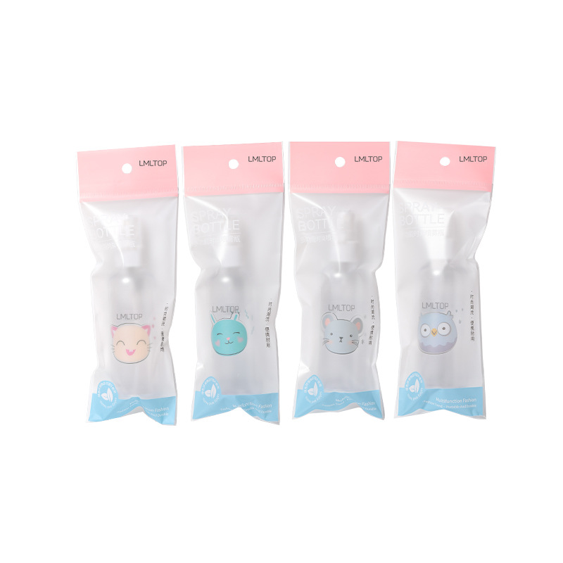 Botella pulverizadora de dibujos animados LMLTOP, botella a presión, paquete individual, botella pulverizadora de PET, botella vacía, botella de viaje para cosméticos, botella recargable, colección