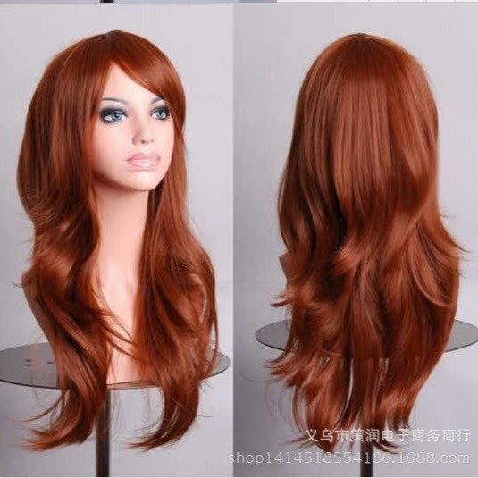 Al por mayor europeo y americano popular largo rizado color anime cos gradiente Harajuku peluca Cosplay pelo recto largo en stock image 3