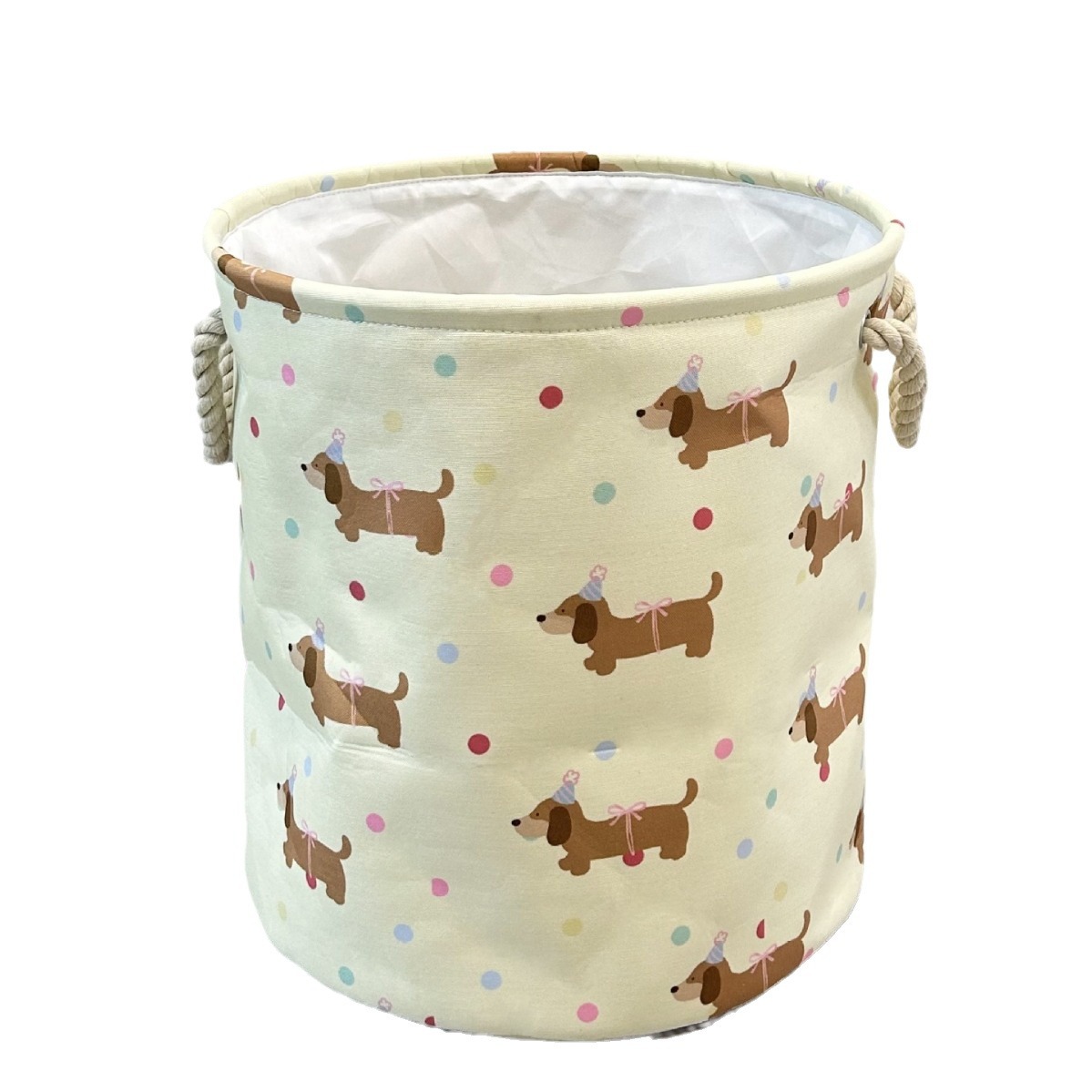 Dibujos animados ins simple y lindo perro salchicha casa canasta de ropa sucia cubo de almacenamiento impermeable algodón lino lona ropa marco de almacenamiento