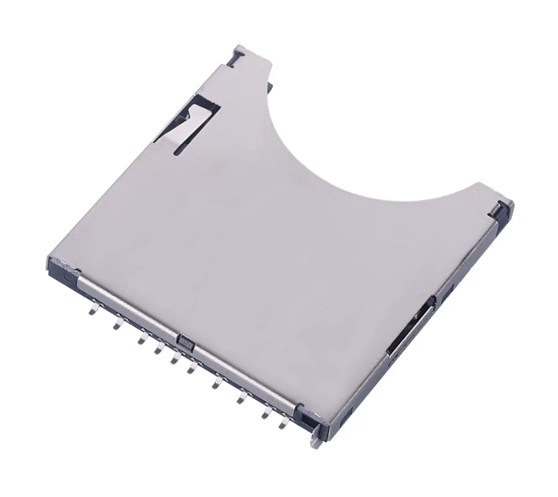 SD CARD PUSH-PUSH ground plate external welding positioning post 1.35 connector connector