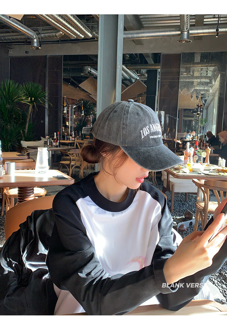 Nuovo cappello da baseball Viso alla moda Piccolo cappello da baseball di marca alla moda Cappello in lingua d'anatra retrò Cappello da baseball con lettera versatile lavabile per bambini_voghion.com