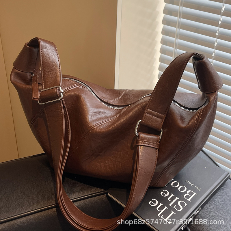 국경 간 Maillard Bag 여자 2025 새로운 캐주얼 올 매치 숄더 크로스 바디 백 하이 엔드 센스 대용량 만두 백