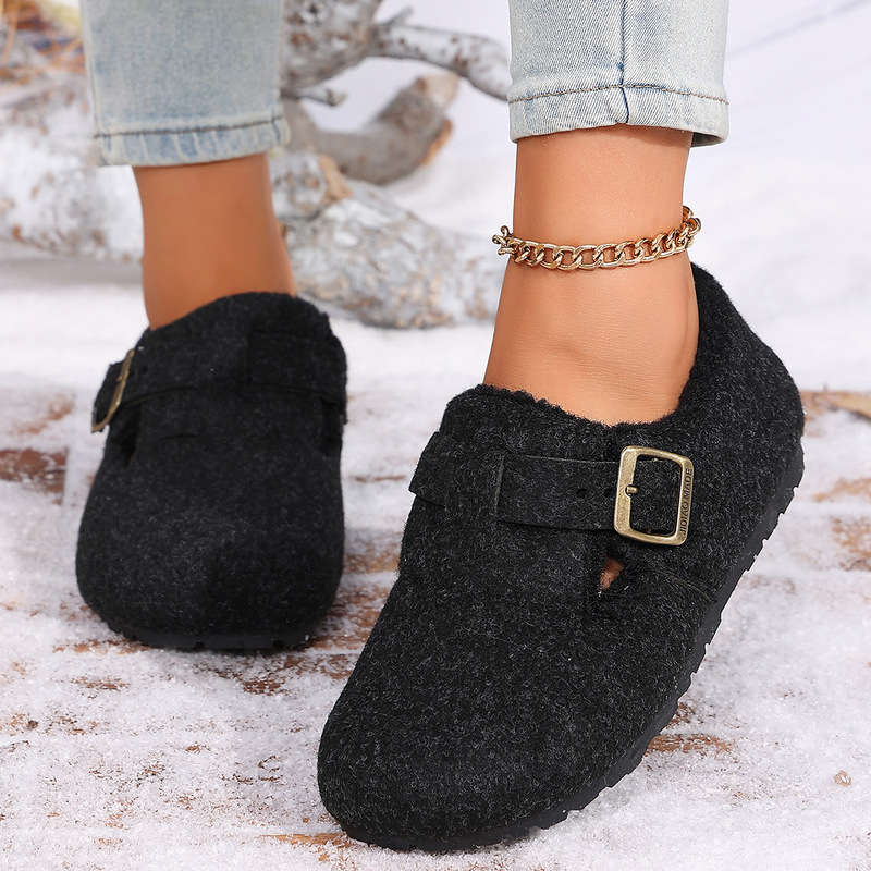 1. 2026 Autumn and Winter Retro Felt All-Inclusive Birkenstock Shoes for Women with Velvet and Soft Soles for Warmth, Wholesale from the Manufacturer 1. 2026 Autumn and Winter Retro Felt All-Inclusive Birkenstock Shoes for Women with Velvet and Soft Soles for Warmth, Wholesale from the Manufacturer