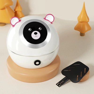 Electric car tail box strawberry bear electric car - elf-style-cream-white-bracket-elf-trunk