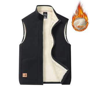 Lamb Fleece Vest Men's Autumn and Winter New Wearing Warm Vest Large Size Casual Fleece Coat Cross-border Foreign Trade