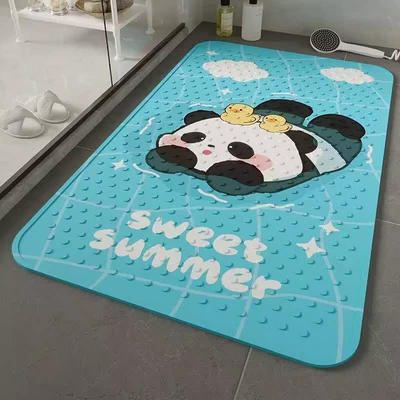 Avtomobil döşəmə paspasları — Toilet Bathroom Floor Mat - panda-drag-duck-no-4-3565cmanti-slip-and-safe-bathing