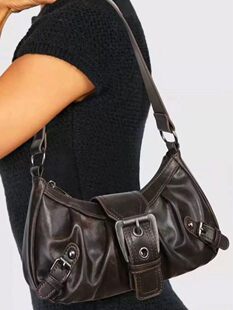 Cross -border hot -selling Meirade Wind Vocal Hot Girl Y2K Waste Waste Wind Making Old Poly -color leather shoulder bag underarm bag