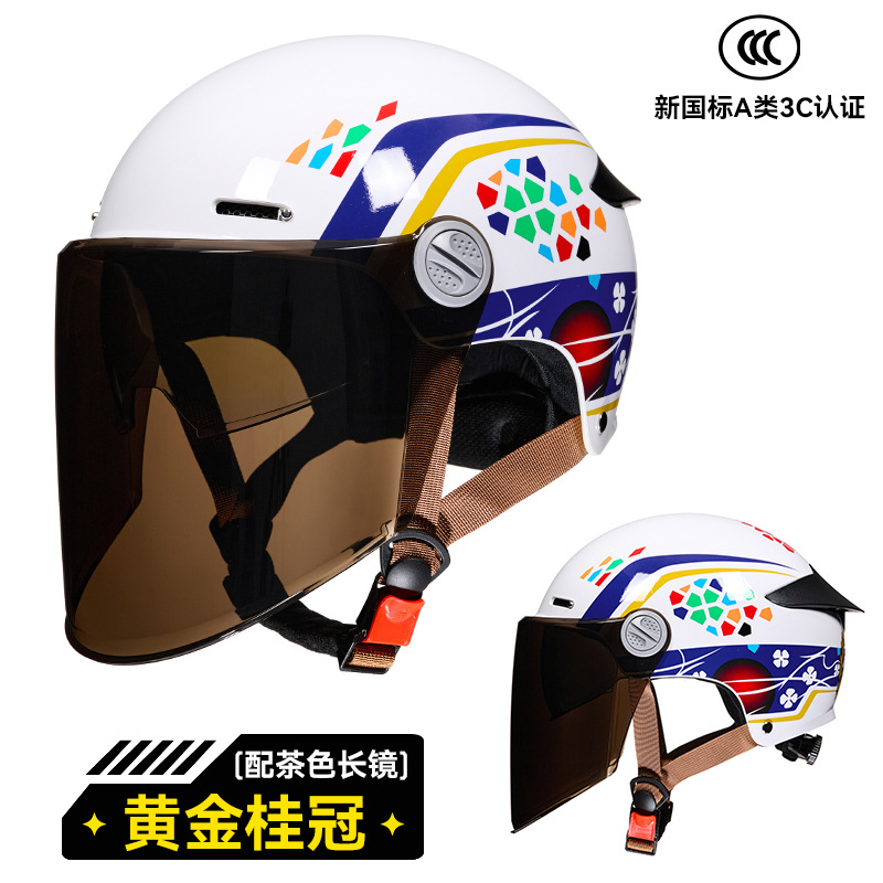 RNG marca 330 casco de motocicleta de verano doble lente trasera protección solar locomotora eléctrica cuatro estaciones casco de motocicleta