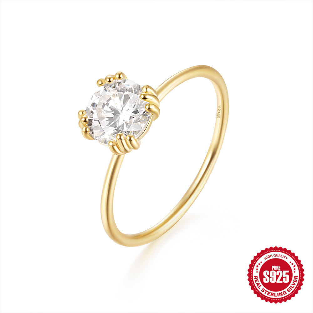 Anillo de lujo de diamante completo Anillo de cena de banquete avanzado Anillo de compromiso Anillo de diamante de boda Anillo de dedo índice