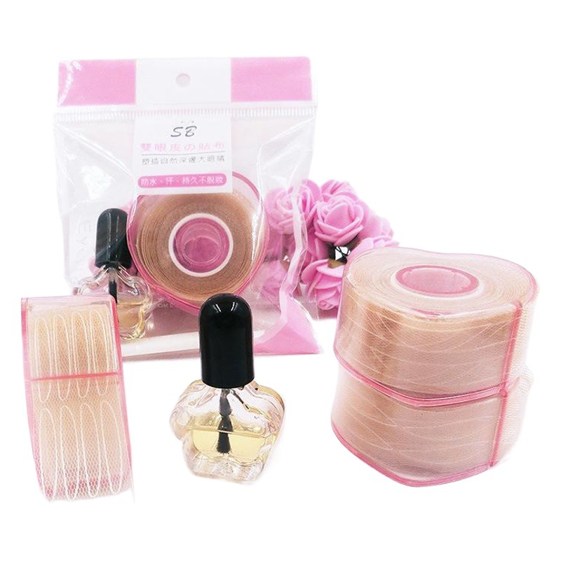 Mesh lace double eyelid stickers send glue accessories suit natural stickers tight invisible love double eyelid wholesale