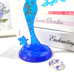 Floral diy crystal drop glue silicone beauty jewelry rack mold jewelry display rack mirror table silicone mold