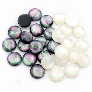12mm round resin T patch shell pattern flat bottom drill concave-convex DIY accessories wholesale 0.5g