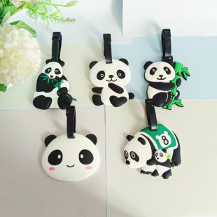 Cartoon creative suitcase for traveling, panda watch PVC
