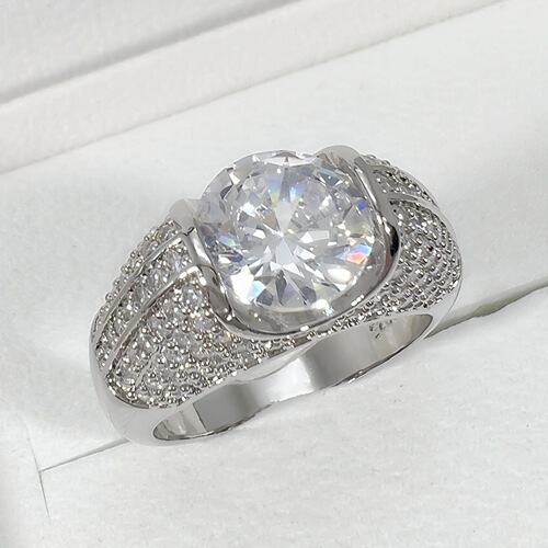 Luxurious high-end full diamond group set with 5 carat eight hearts and eight arrows zircon ring diamond ring platinum imitation moissanite wedding ring
