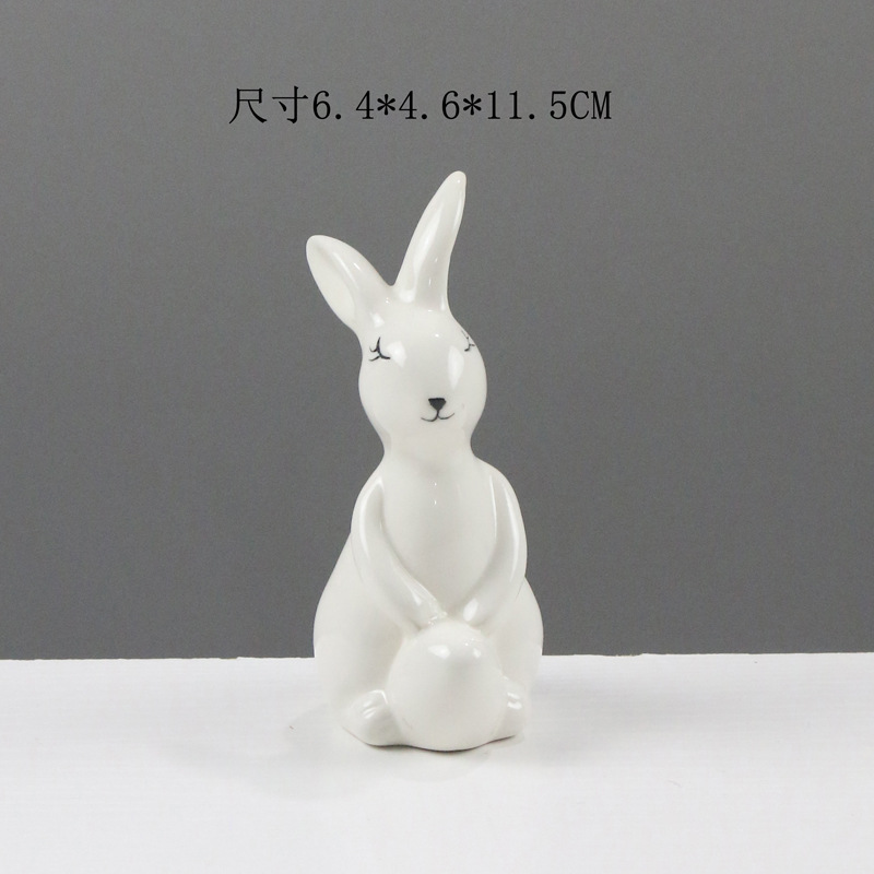 Personalidad nórdica de cerámica pintada en oro ligera de lujo conejo adornamiento creativo para el hogar joyería de la sala de estar regalos de Pascua