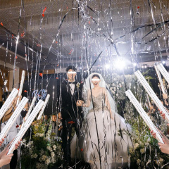 流星雨彩帯礼砲結婚専用手持ち銀色リボン礼花筒婚約式現場雰囲気感アイテム