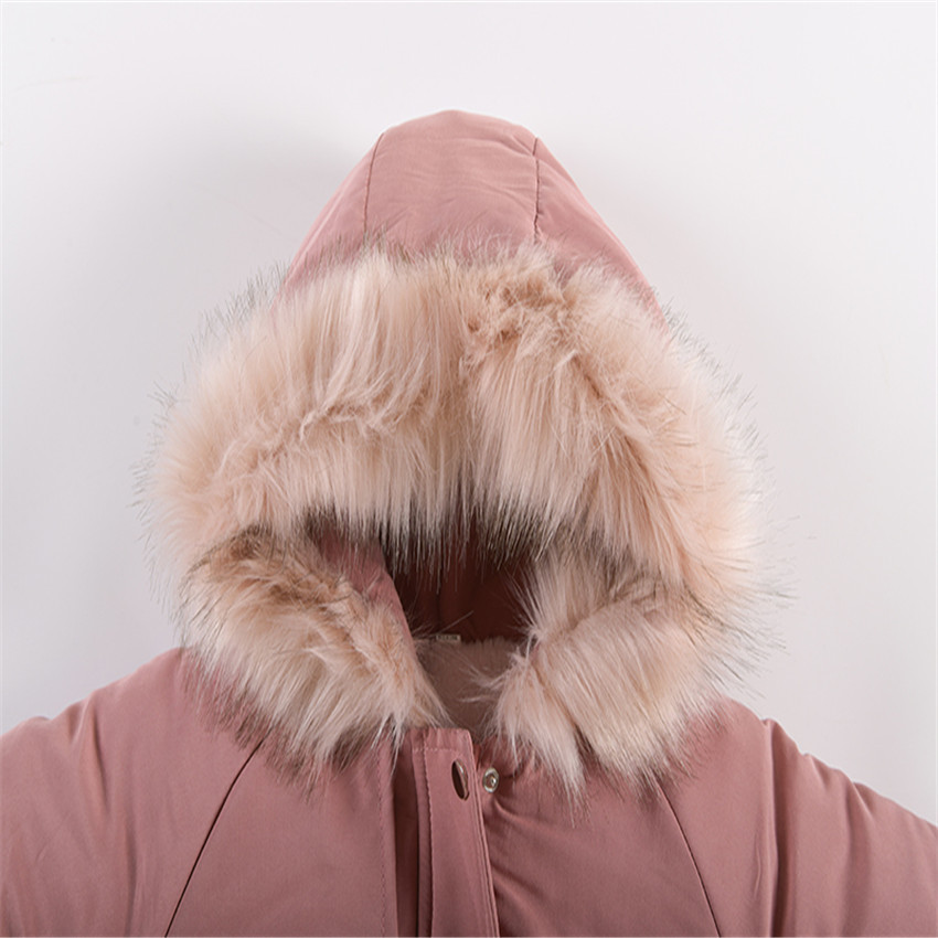 New Korean Style Girls' Mid Length Parka Coat With Drawstring Waist And Thick Cotton Coat_voghion.com