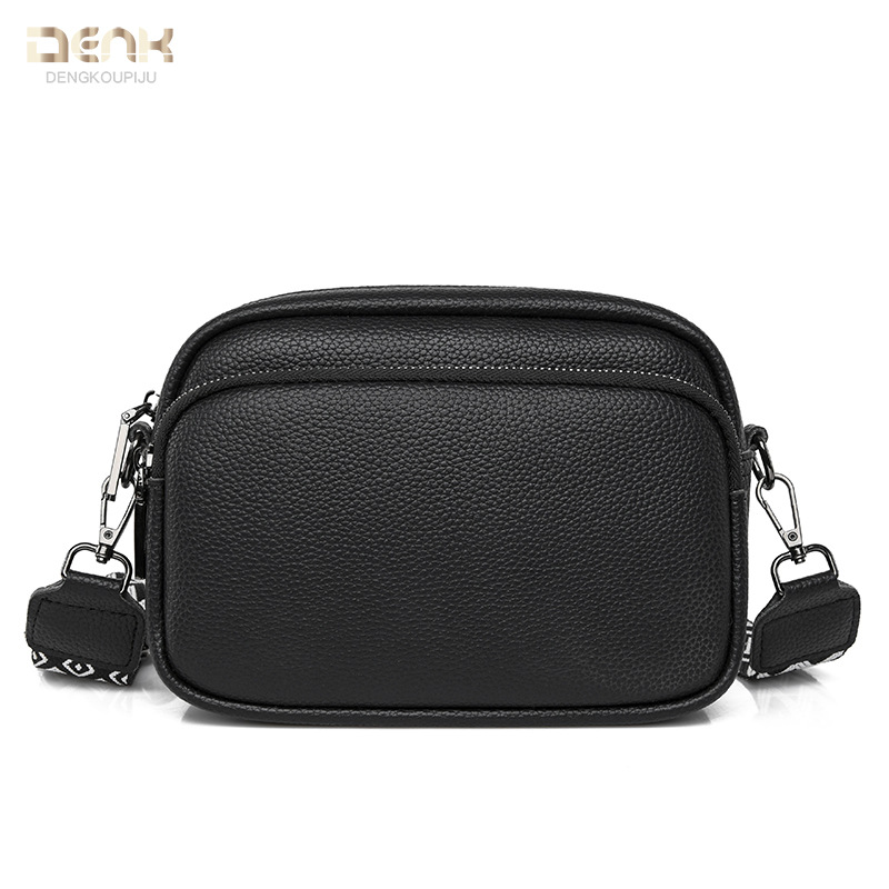 DENK Cross-border Genuine Leather Women's Bag 2025 New Trendy Fashion Niche Shoulder Crossbody Bag Top Grain Cowhide Small Square Bag - Thumbnail 2