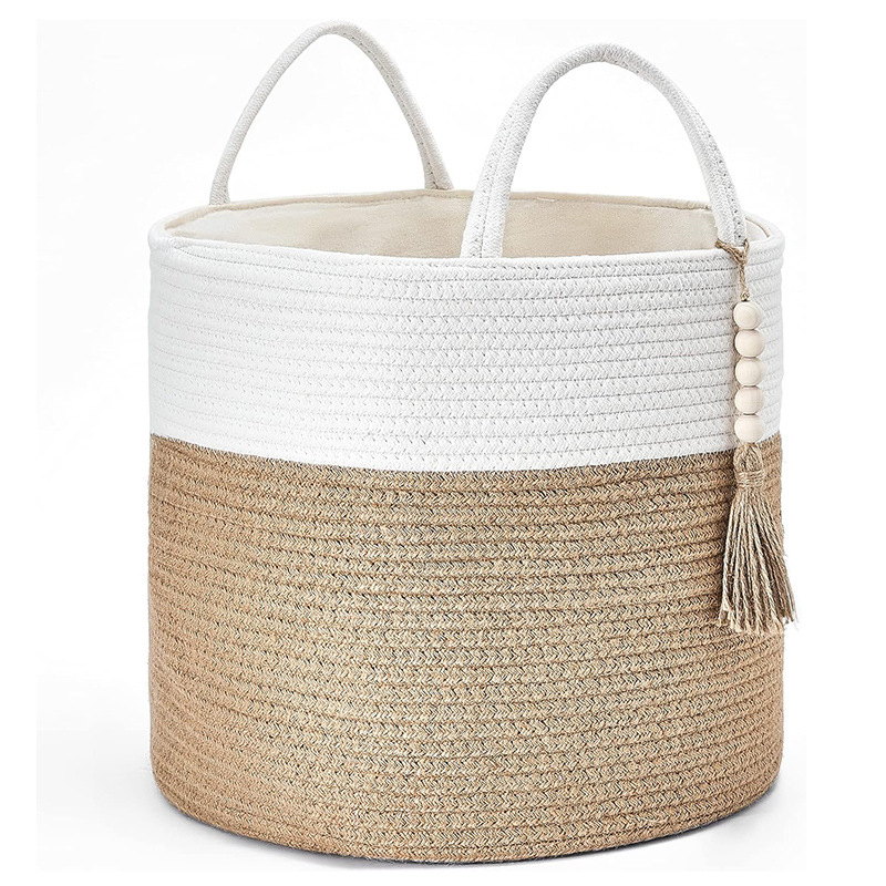 Cesta de ropa sucia del hogar nórdico Cesta de ropa sucia tejida Cesta de almacenamiento de juguetes diversos Cesta de almacenamiento de almacenamiento de sala de estar dormitorio