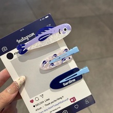 可爱沙丁鱼鸭嘴夹搞怪小众设计卡通无痕夹创意夏天少女碎发刘海夹