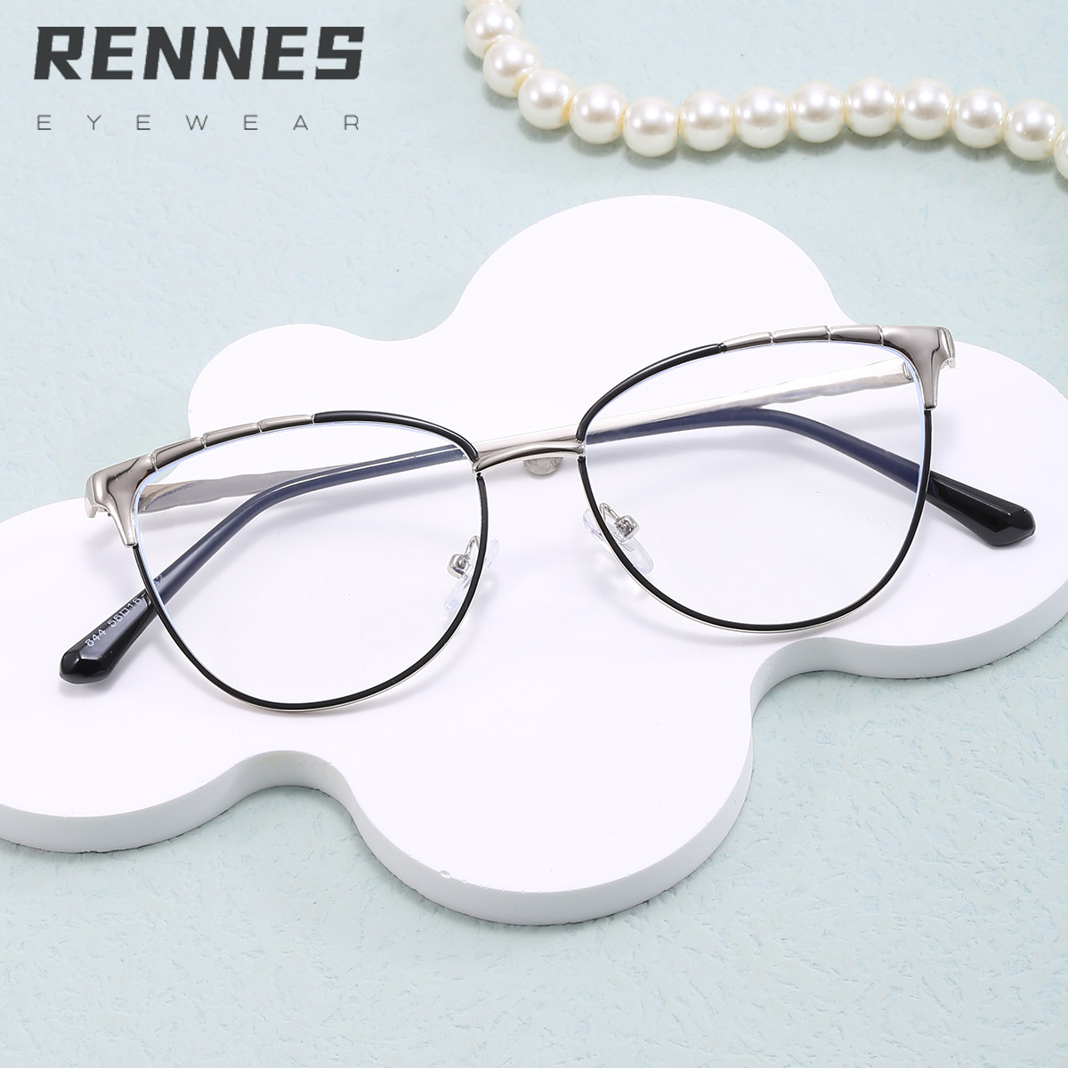 2024 nuevo marco de metal transfronterizo europeo y americano retro ojo de gato personalizado gafas de moda gafas de marco de miopía