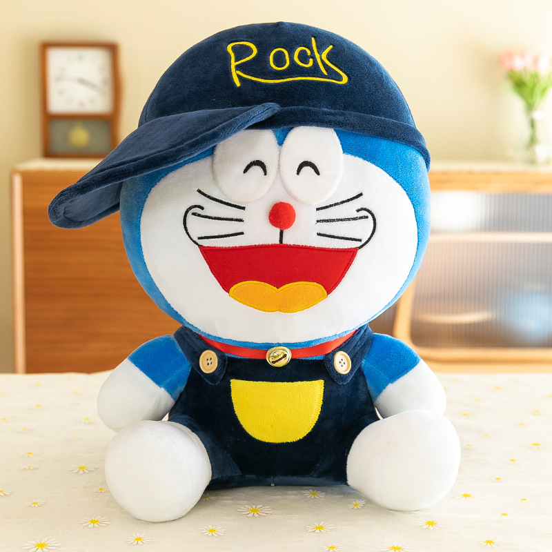 Nuevo sombrero máquina gato juguete de peluche lindo Dingdong gato muñeca Doraemon muñeca de tela para niños