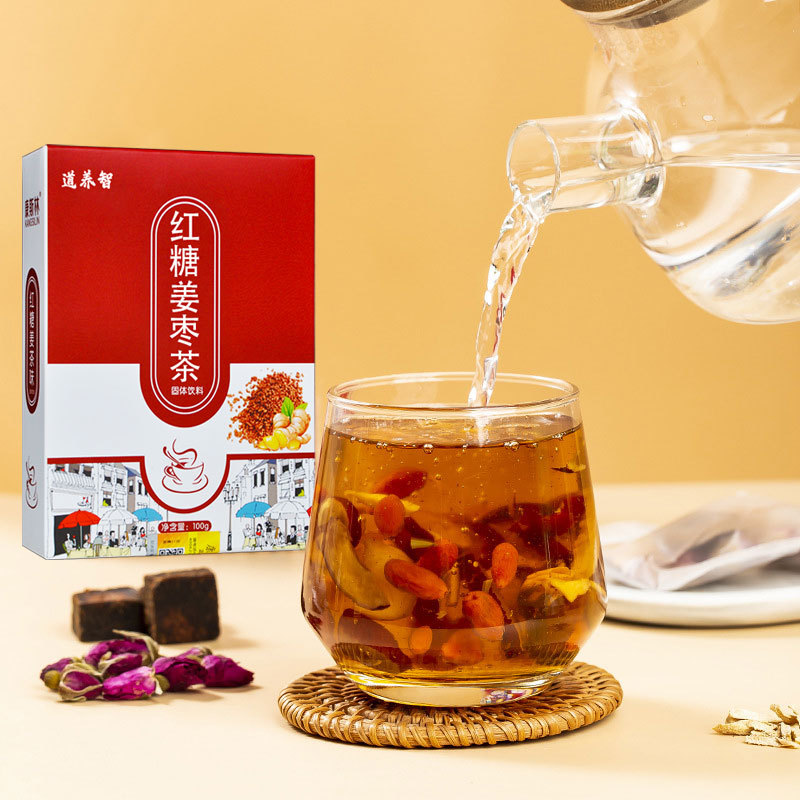 Honey Ginger Jujube Tea for Women's Period with Independent Small Packaging of Ginger, Longan and Goji Berry Healthy Tea Wholesale