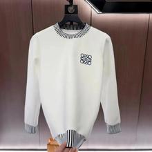 森贵莱品质男装上衣时尚套头常规款卫衣加厚绒衫秋季长袖透气刺绣