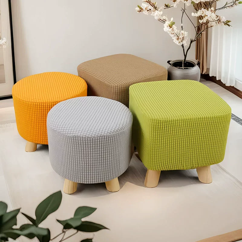 Бытовой маленький круглый чехол на табурет, чехол на табурет в форме гриба, полный чехол на квадратный табурет, чехол на табурет для смены обуви, низкий табурет, тканевый чехол на сиденье табурета, подходит