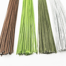 工厂批发纸包花艺铁丝40cm30号26号绿色花枝杆手工diy仿真花材料