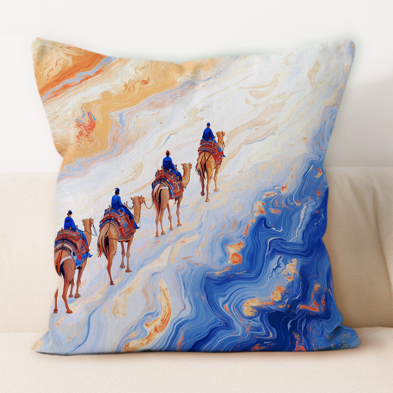 Desierto Dunhuang almohada de viento estilo chino decoración del hogar almohada de almuerzo almohada de almuerzo almohada al por mayor