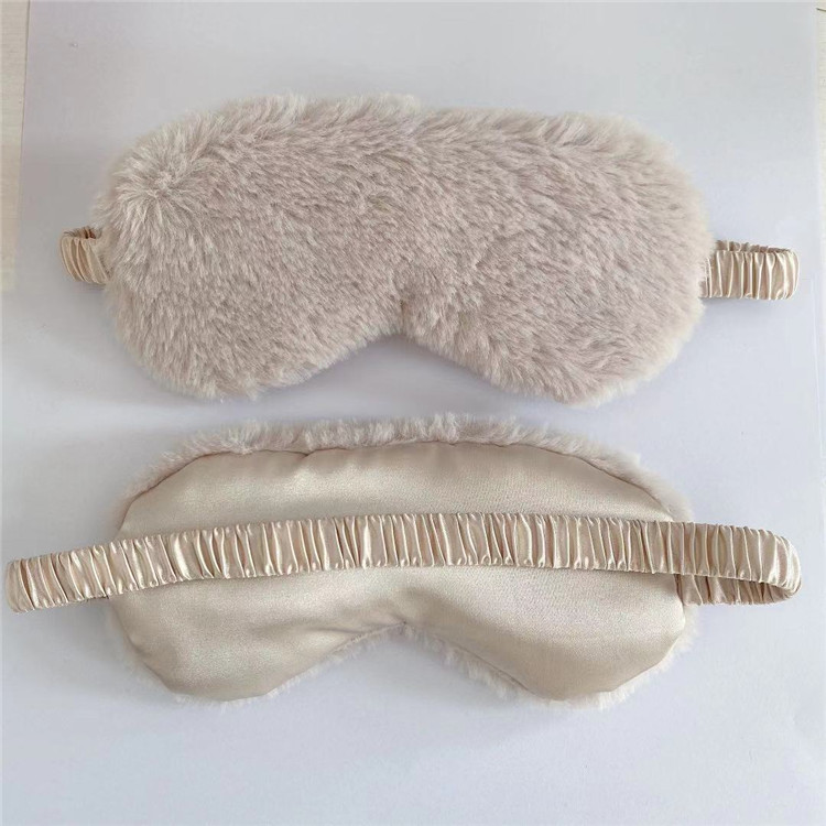 Máscara de ojo de piel de conejo de dibujos animados de felpa lindo cómodo sombreado protección del sueño hombres y mujeres de dibujos animados lindo máscara de ojo en stock ventas directas
