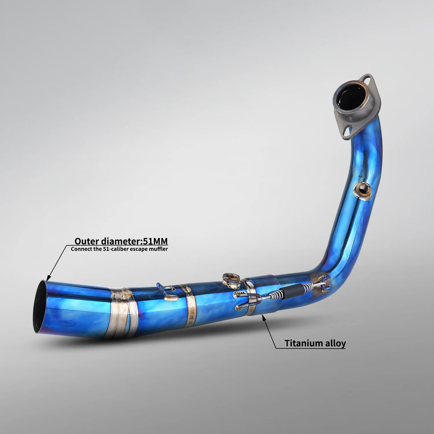 Zontes 368G/E Modified Exhaust Pipe Front Section and Tailpipe, Zontes 400g Dedicated Exhaust, Non-Destructive Installation