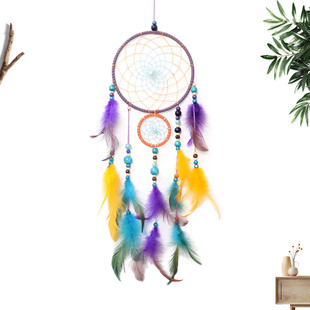 Cross-border Hot-selling Indian Dream Catcher Pendant Feather Indoor Tassel Wall Hanging Homestay Decorations