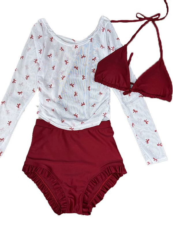 Sexy swimwear, split set, top with cups, 3 piece set