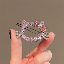 淡粉水钻镂空kt猫侧边夹精致碎发刘海夹韩系高级感发卡扣夹一字夹