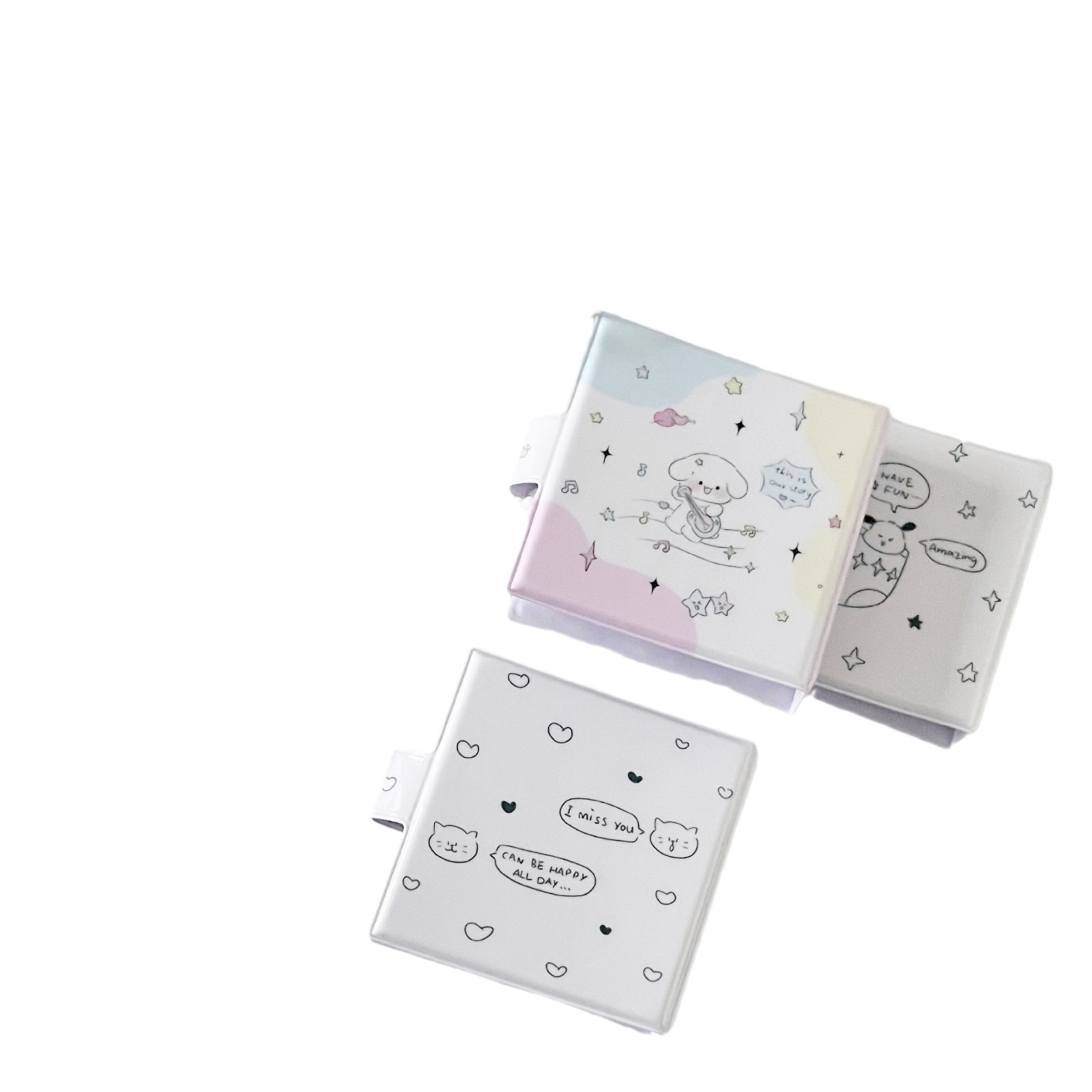 Original ins estilo simple perro lindo gato de tres agujeros de hojas sueltas álbum de tres pulgadas libro de almacenamiento de libros de tarjetas pequeñas