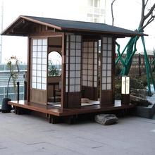 木屋户外组装别墅民宿庭院造景茶室防腐木网红日式茅草木屋小房子