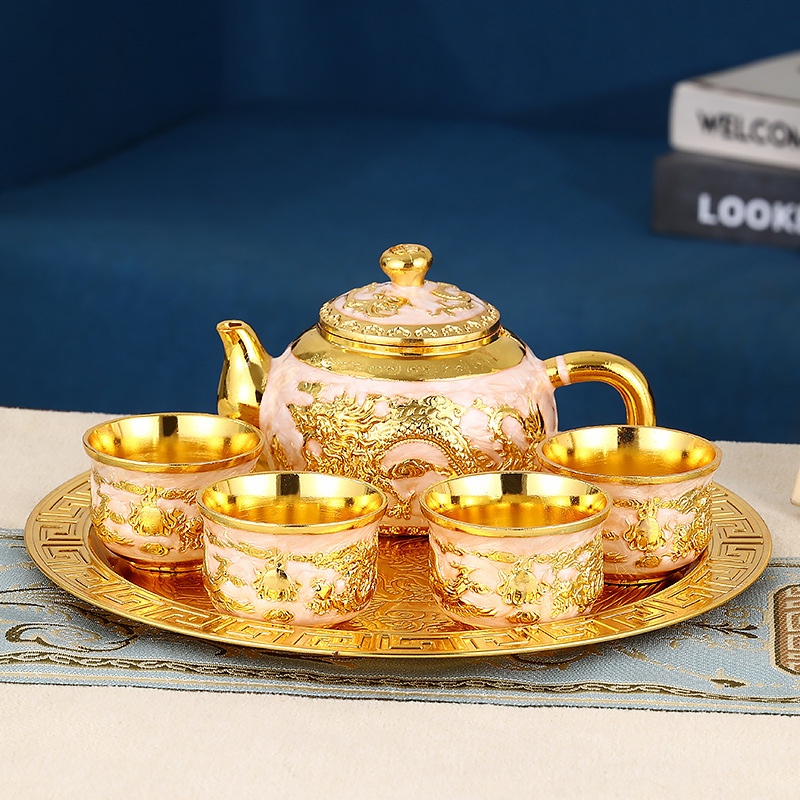 歐式功夫茶具套裝家用主人杯泡茶器茶壺送禮新中式冷水壺干泡茶盤