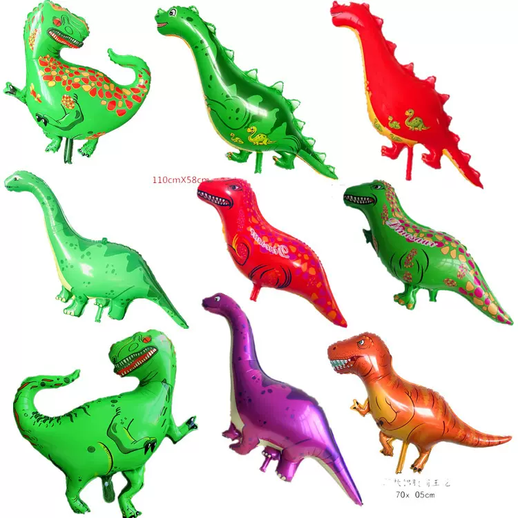 新款长颈龙 霸王龙 恐龙 飘空气球太空球升空气球儿童充气玩具