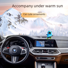 Creative car-themed cartoon figure, mobile car accessory, dynamic bear skateboard decoration, cute and adorable bear car ornament