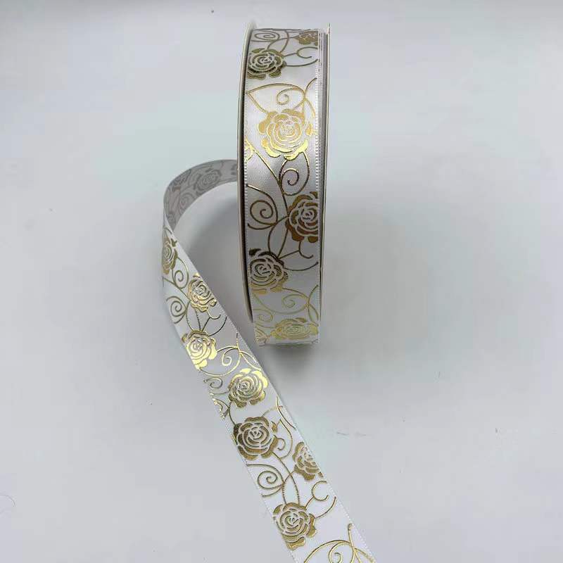 3D caliente sólido dorado rosa cinta flor regalo caja embalaje cinta bar soporte hecho a mano poliéster cinta