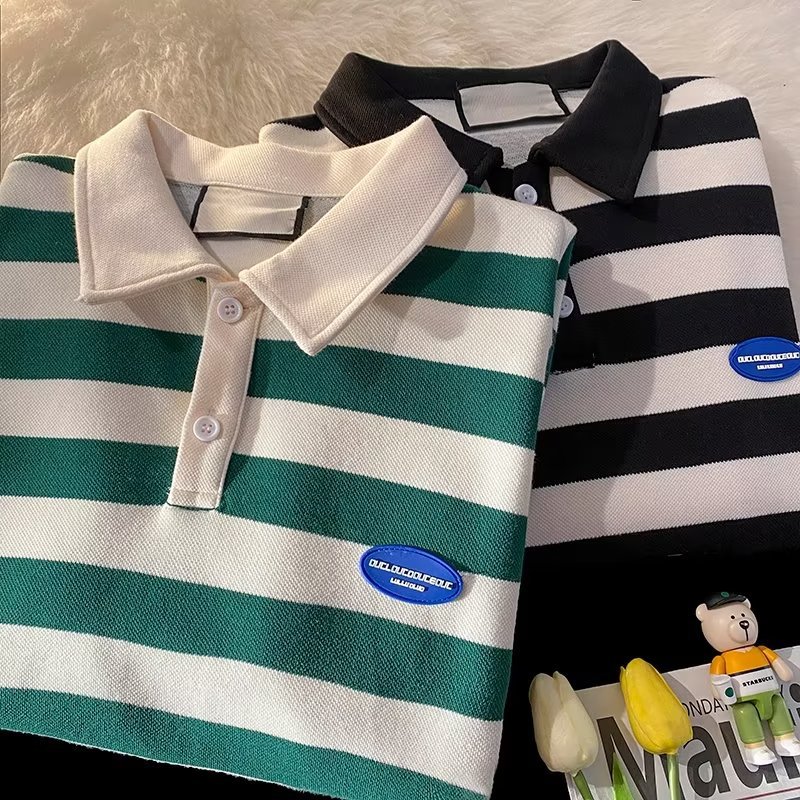 Camiseta de verano solapa polo de manga corta marca de moda masculina estilo coreano delgado tendencia 2024 nueva camiseta de todo fósforo