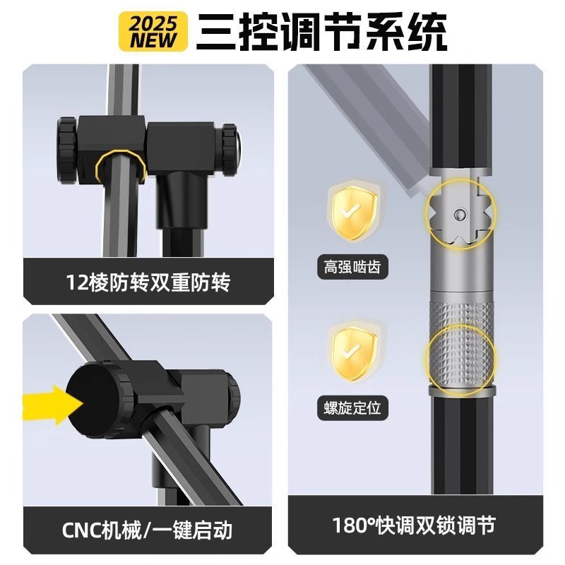 Fishing umbrella with cane handle, universal large fishing umbrella, double-layer thickened black-coated sun protection, wind-resistant, rainproof umbrella for fishing