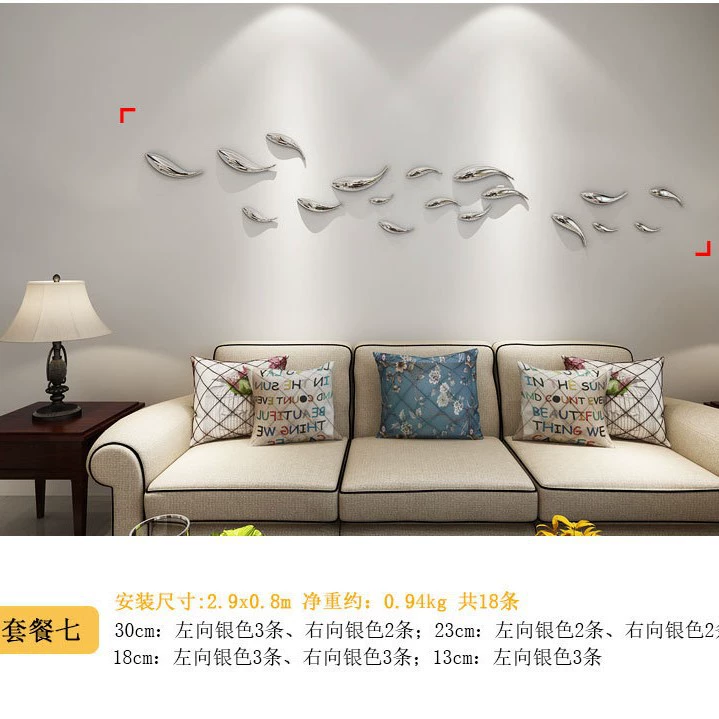 Electroplated Fish Wall Art, Resin Home Decoration, Indoor Wall-Mounted Silver & Gold