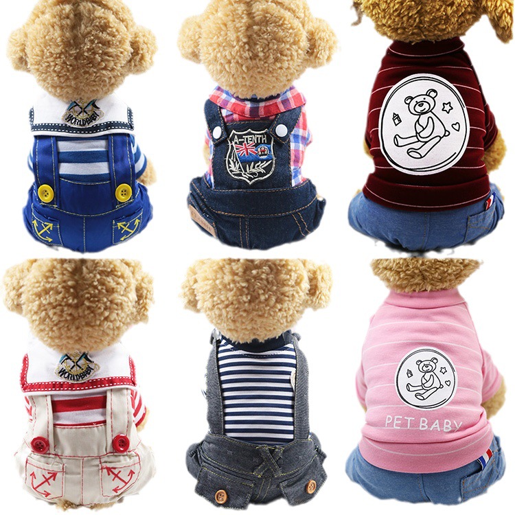 Ropa de cuatro patas estilo Navy College primavera, verano y otoño nueva ropa para perros grandes y pequeños ropa para mascotas ropa para gatos ropa para mascotas suministros para mascotas