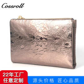 厂家定制真皮钱包女长款多功能拉链女款牛皮女士手拿钱夹定做短款